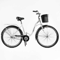 Велосипед міський Corso Fortuna FR-28006 28" + кошик, одношвидкісний, сталева рама 20"
