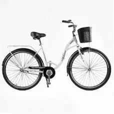 Велосипед міський Corso Fortuna FR-28006 28" + кошик, одношвидкісний, сталева рама 20"