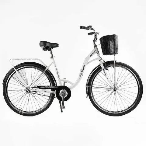 Велосипед міський Corso Fortuna FR-28006 28" + кошик, одношвидкісний, сталева рама 20"