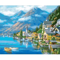 Алмазна мозаїка Город у моря 30×40 см 60792