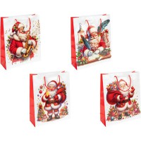 Подарунковий пакет Новий Рік 18×21,5×8 см (набір 6 шт) 156-1(123405)