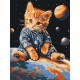 Набір для розпису по номерах Зоряний котик, Ideyka, 30x40 см, КНО6646