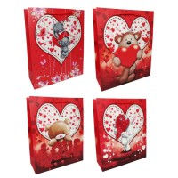 Пакет картонний, 200 г/м², Мишка, 26x32x10 см, 6 шт. в упаковці, 1593 (В асортименті)