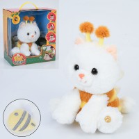 Кіт, 22 см, музика, повтор, танцює, реагує на бджілку, плюш, на батарейках, 26.5x30x17 см