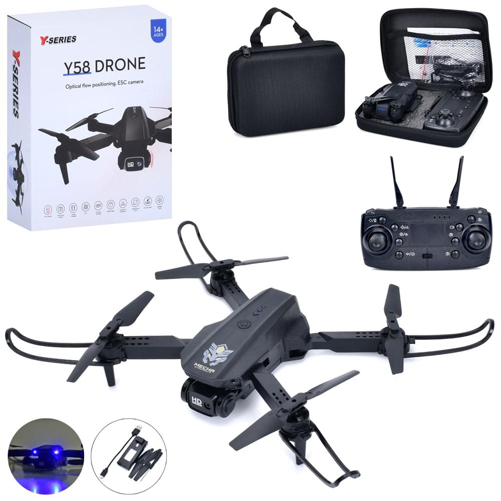 Р/К Квадрокоптер 2,4G, 29см, камера, світло, складний, запасны лопаті, USBзарядне, чохол, в кор-ці, 17,5-22-6,5см /12/