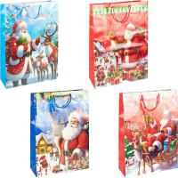 Подарунковий пакет Новий Рік 38×52×14 см набір 4 шт 2308-1(123415)