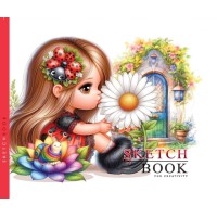 Скетчбук 7БЦ 165x128 мм, 24 аркуші, офсетний папір 100 г/м², чисті аркуші, матова ламінація, дизайн 24354