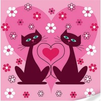 Набір для розпису по номерах Котики з серцем, 30x30 см, ES-0867
