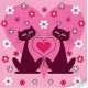 Набір для розпису по номерах Котики з серцем, 30x30 см, ES-0867