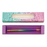 Ручка кулькова кнопкова, металева, із градієнтом, WB162