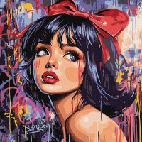 Набір для розпису по номерах Сучасна Білосніжка, Ideyka, 40x40 см, КНО8601