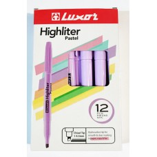 Текстовыделитель пастель "Luxor" "Highliters" 1-3,5mm тонк. пурп. 12 шт. в уп. //