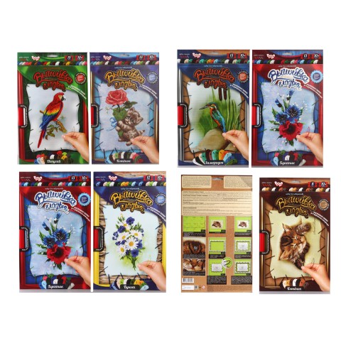 Набір для творчості Вишивка гладдю по номерам на розтяжці, Danko Toys