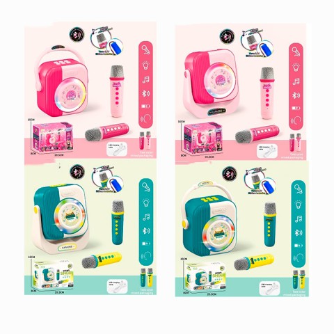 Колонка-караоке, два мікрофони, Bluetooth, HY840-41-71-72-E (В асортименті)