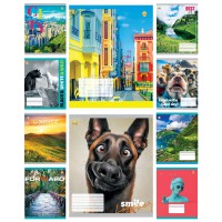 Зошити учнівські 48 аркушів клітинка Тверда Мікс Універсальний 4, 10 шт. в упаковці