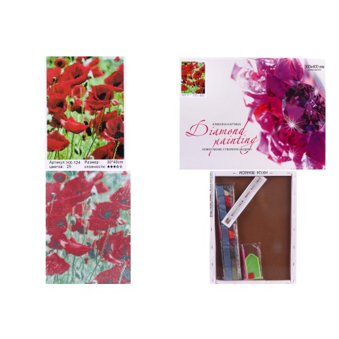 Алмазна картина Макове поле HX124, 30x40 см