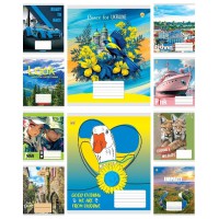 Зошити учнівські 18 аркушів лінія Тверда ТЕ42206 МІКС6, 20 шт. в упаковці