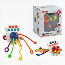 Брязкальце 4 в 1, поп-іт, пальчикова гра, в кор. /60/