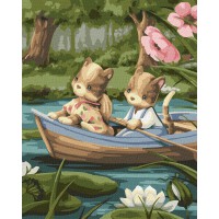 Набір для розпису по номерах 7+ Прогулянка на човні, 40x50 см, КНО2417