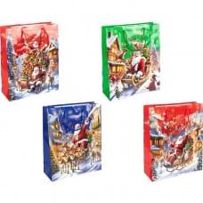 Пакет подарунковий "Новий Рік" 18х21,5х8см 2567-1, ціна за 6 шт. //