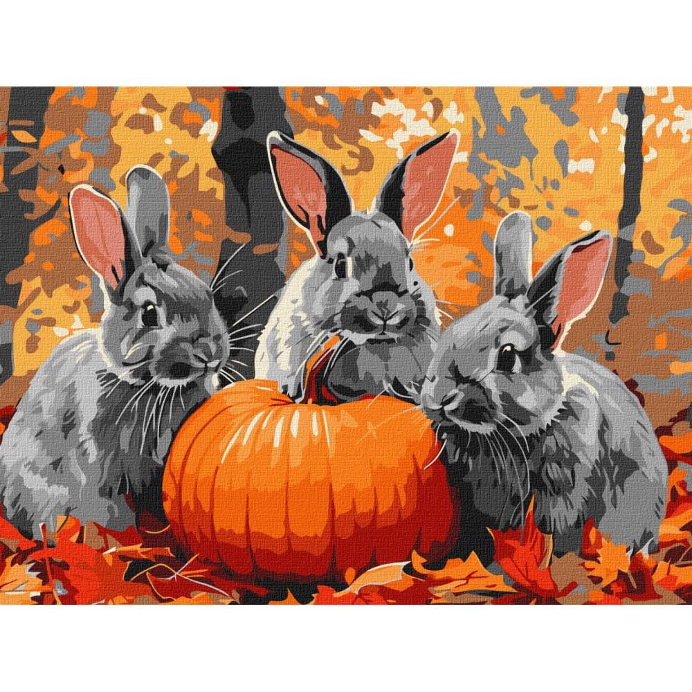 Набір для розпису по номерах "Кролячі пригоди" Ideyka 30х40см КНО6636