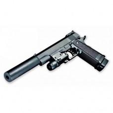 Страйкбольний пістолет Galaxy Colt M1911 Hi-Capa з глушником та прицілом G6A