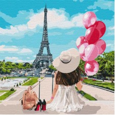 Картина за номерами  "гуляючи вулицями парижа" 40*40см