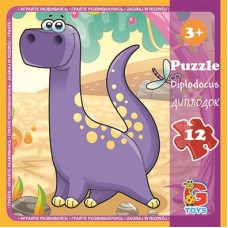 Пазли тм "g-toys" із серії "динозаври", 12 ел. (LD02)