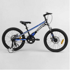 Дитячий магнієвий велосипед 20'' corso «speedline» магнієва рама, дискові гальма, додаткові колеса, зібрання на 75% (MG-64713)