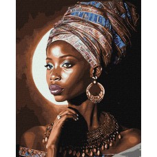 Картина за номерами  "африканська красуня" 40х50см кно2532