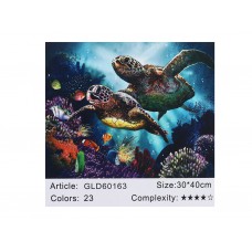 Алмазна мозаїка за номерами 30*40 "черепахи" 60163_bgld