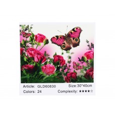 Алмазна мозаїка за номерами 30*40 "метелик" 60830