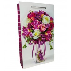 Подарунковий пакет 150грм, "квіти у вазі" 16*26*6, 5см 6 шт.(в упаковці)