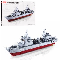 Конструктор SLUBAN Військовий корабель, 497 деталей, літак, масштаб 1:450, 47.5x33.5x7 см