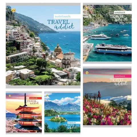 Зошити учнівські 60 аркушів клітинка Тверда 41605 Пейзаж, 10 шт. в упаковці