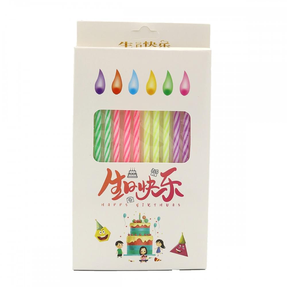 Набір свічок для торта "Кольоровий вогонь" 12шт., карт. уп.