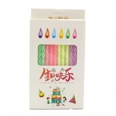 Набір свічок для торта "Кольоровий вогонь" 12шт., карт. уп.