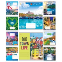 Зошити учнівські 48 аркушів клітинка Тверда Мікс ПМК, 10 шт. в упаковці