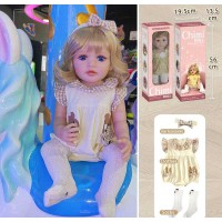 Лялька реборн Chimi Doll 56 см гума перука QM134