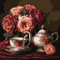 Картина за номерами Троянди в темряві Ideyka 40×40 см КНО3331