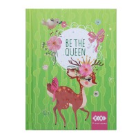 Блокнот Be the Queen, А6, 64 аркуші, клітинка, тверда обкладинка, матова ламінація, лак, гліттер, салатовий