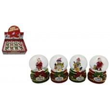 Сувенір "Куля снігова 45мм - Д.Мороз, Сніговик, подарунки" в/в 4в.(8*12)