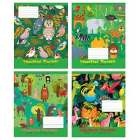 Зошити учнівські 12 аркушів коса лінія Тверда 43109 Лісові друзі, 25 шт. в упаковці