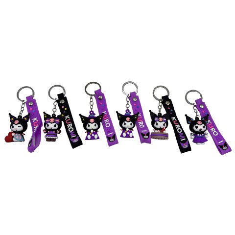 Брелок силіконовий з хлястиком Kuromi 5.5 см (В асортименті)