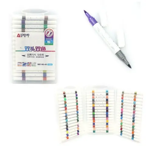 Набір скетчмаркерів акрилових Металік Aodemei 48 шт 96 кольорів 6146-48M
