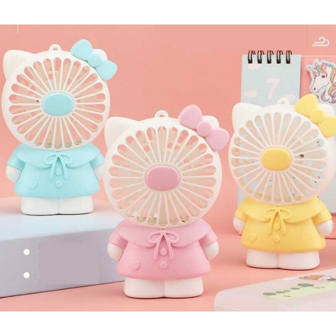 Вентилятор Котик, 3 кольори, 2 режими, підсвічування, від акумулятора 5 V (В асортименті)