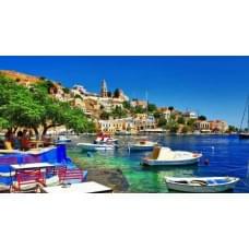 Алмазна мозаїка за номерами 40*50 "Блакитна гавань" карт уп. (полотно на рамі)