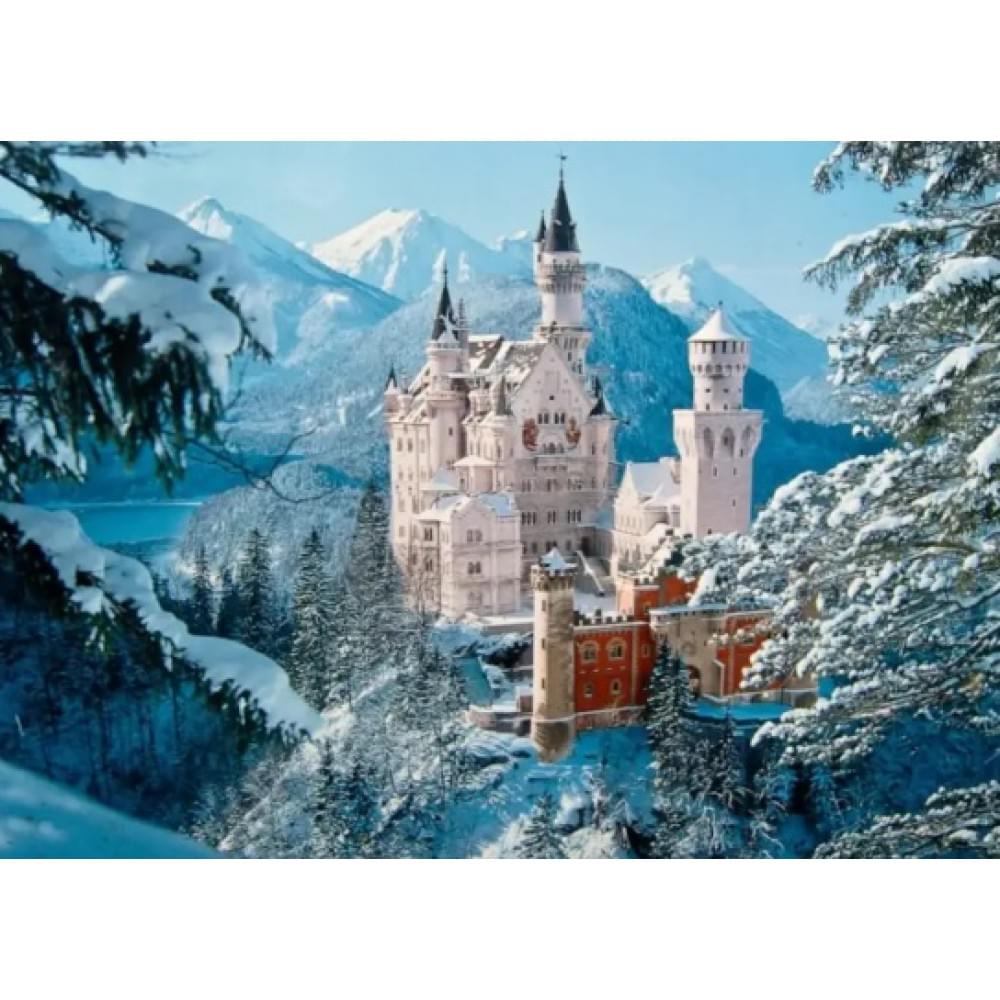 Алмазная мозаика по номерам 30*40 "Замок в горах" карт уп. (холст на раме)