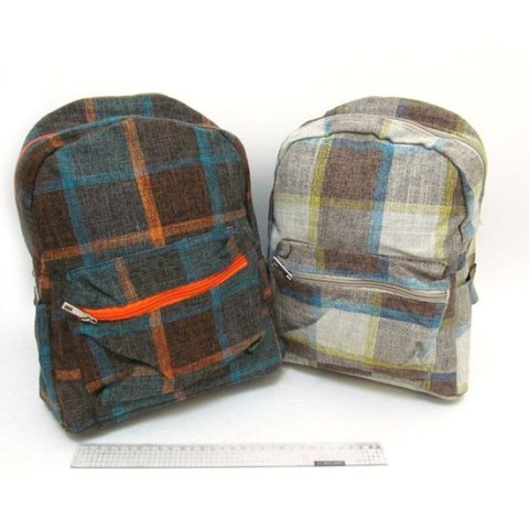 Рюкзак із кишенею Клітчатий, 33x25x13 см, 3001 (В асортименті)