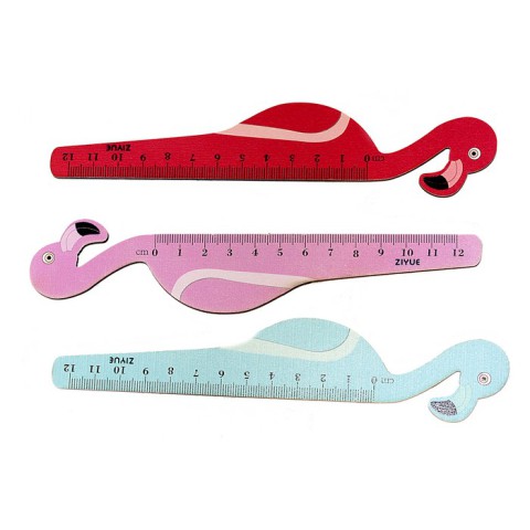 Лінійка дерев’яна фігурна Фламінго, 12 см